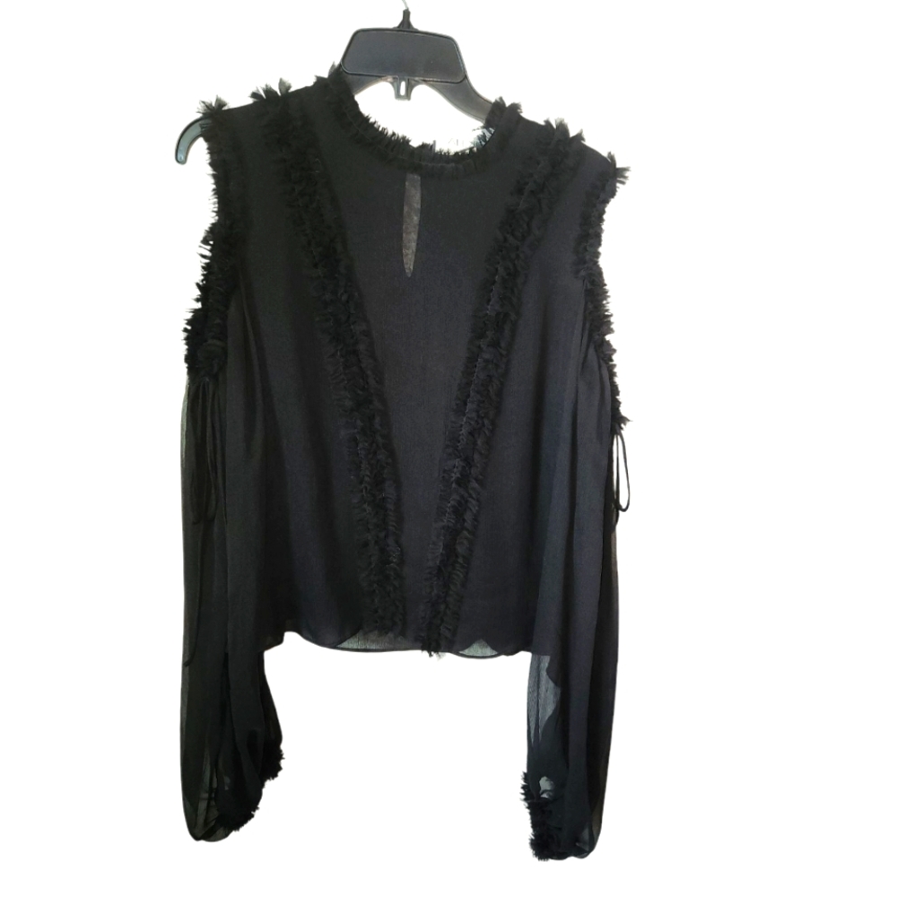 Alexis‎ Cold Shoulder Ruffled Top Small